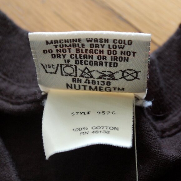 NHL Pittsburgh Penguins Nutmeg Tee T Shirt Black Made In USA Vintage 90's - Picture 5 of 6